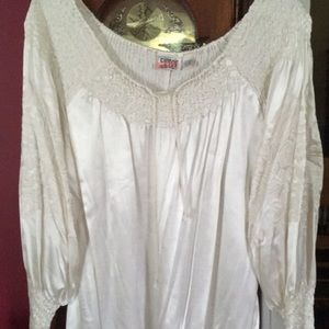 Vtg Chicos 80s Sz 2 M L blouse embroidered sleeves